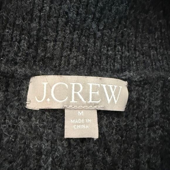 J.Crew Wool Blend Half-Zip Sweater | Gray Unisex Minimalist Ribbed | M - Picture 4 of 10